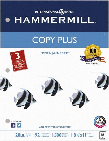 Hammermill - 8-1/2" x 11" White Copy Paper - Use with Laser Printers, Copiers, Fax Machines, Multifunction Machines - Makers Industrial Supply