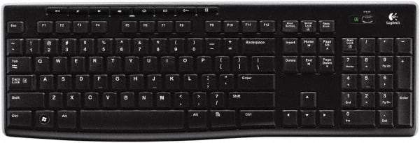 Logitech - Black Wireless Keyboard - Use with Mac OS X, Windows XP, Vista 7, 8 - Makers Industrial Supply