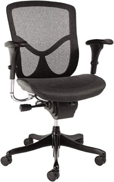 ALERA - 42-3/8" High Ergonomic Multifunction Chair - 28" Wide x 29-1/8" Deep, Breathable-A-Grade Black Mesh Seat, Black - Makers Industrial Supply