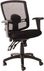 ALERA - 41-3/4" High Mid Back Chair - 30-3/4" Wide x 24-3/4" Deep, Mesh Seat, Black - Makers Industrial Supply