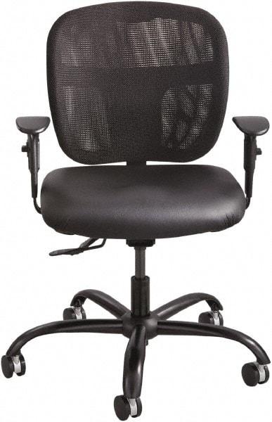 Safco - 37" High Task Chair - 26" Wide x 26" Deep, Vinyl Seat, Black - Makers Industrial Supply