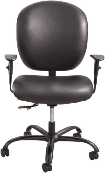 Safco - 38" High Task Chair - 26" Wide x 26" Deep, Vinyl Seat, Black - Makers Industrial Supply