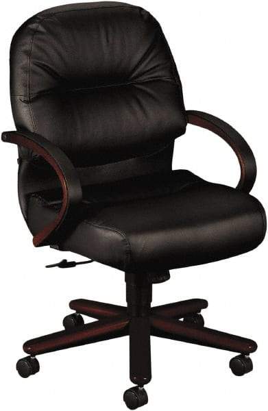 Hon - 41-3/4" High Mid Back Chair - 26" Wide x 28-3/4" Deep, Leather, Memory Foam Seat, Black - Makers Industrial Supply