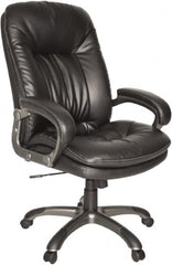 OIF - 45-1/4" High Executive Swivel/Tilt Chair - 25" Wide x 29-7/8" Deep, Soft Leather Seat, Black - Makers Industrial Supply