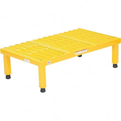 Vestil - 9" High x 19" Wide x 36" Deep, Yellow Step Stand - Steel, 500 Lb Capacity - Makers Industrial Supply