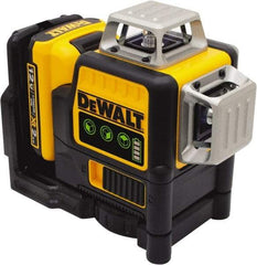 DeWALT - 3 Beam 165' Max Range Self Leveling Line Laser - Green Beam, 1/8" at 30' Accuracy, 17-3/4" Long x 13" Wide x 6-1/8" High, Battery Included - Makers Industrial Supply