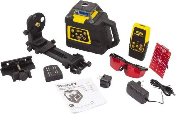 Stanley - 2,000' Measuring Range, 1/16" at 100' Accuracy, Self-Leveling Rotary Laser - ±5° Self Leveling Range, 150, 300 & 600 RPM, 1 Beam, NiCad Battery Included - Makers Industrial Supply