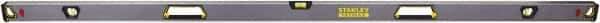 Stanley - 72" Long 3 Vial Box Beam Level - Aluminum, Black/Silver/Yellow, 1 Level & 2 Plumb Vials - Makers Industrial Supply