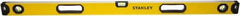 Stanley - 48" Long 3 Vial Box Beam Level - Aluminum, Yellow, 1 Level & 2 Plumb Vials - Makers Industrial Supply