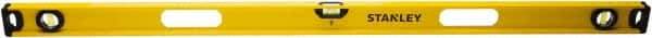 Stanley - Magnetic 48" Long 3 Vial I-Beam Level - Aluminum, Yellow, 1 Level & 2 Plumb Vials - Makers Industrial Supply