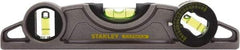 Stanley - Magnetic 9" Long 3 Vial Torpedo Level - ABS Plastic, Silver, 1 45°, 1 Level & 1 Plumb Vials - Makers Industrial Supply