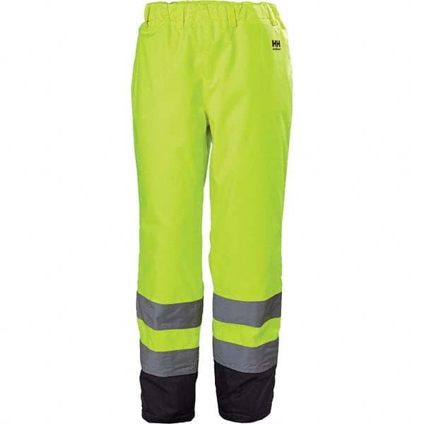 Helly Hansen - Size 4XL Hi-Vis Yellow & Charcoal Rain & Wind Resistant & Waterproof & High Visibility Rain Pants - Makers Industrial Supply