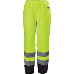 Helly Hansen - Size L Hi-Vis Yellow & Charcoal Rain & Wind Resistant & Waterproof & High Visibility Rain Pants - Makers Industrial Supply