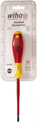 Wiha - 4.5mm Blade Width, Standard Slotted Screwdriver - 100mm Blade Length, Solid/Hex Shank - Makers Industrial Supply