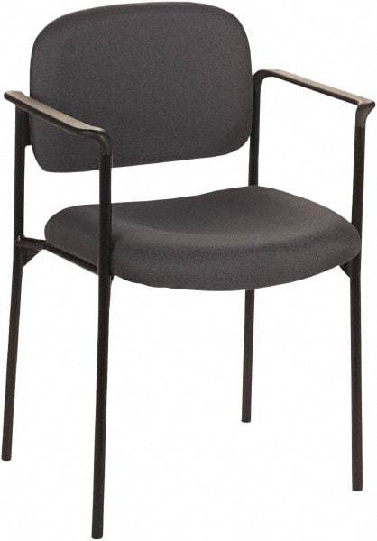 Basyx - Fabric Charcoal Stacking Chair - Black Frame, 23-1/4" Wide x 21" Deep x 32-3/4" High - Makers Industrial Supply