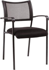 ALERA - Mesh Fabric Black Stacking Chair - Black Frame, 21-1/4" Wide x 23-5/8" Deep x 33-1/2" High - Makers Industrial Supply