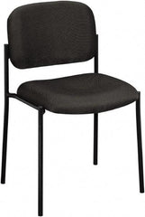 Basyx - Fabric Charcoal Stacking Chair - Black Frame, 21-1/4" Wide x 21" Deep x 32-3/4" High - Makers Industrial Supply