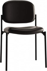 Basyx - Leather Black Stacking Chair - Black Frame, 21-1/4" Wide x 21" Deep x 32-3/4" High - Makers Industrial Supply