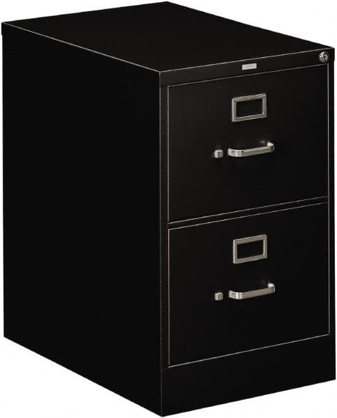 Hon - 18-1/4" Wide x 29" High x 26-1/2" Deep, 2 Drawer Vertical File - Steel, Black - Makers Industrial Supply