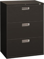 Hon - 30" Wide x 40.88" High x 19-1/4" Deep, 3 Drawer Roll-Out - Steel, Charcoal - Makers Industrial Supply