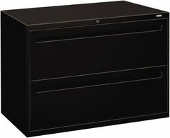 Hon - 42" Wide x 28.38" High x 19-1/4" Deep, 2 Drawer Lateral File - Steel, Black - Makers Industrial Supply