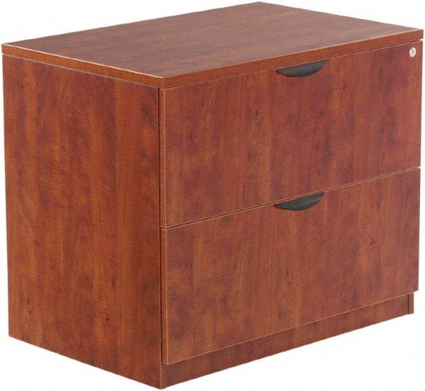 ALERA - 34" Wide x 29-1/2" High x 22-3/4" Deep, 2 Drawer Lateral File - Woodgrain Laminate, Medium Cherry - Makers Industrial Supply