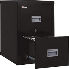 FireKing - 17-3/4" Wide x 27-3/4" High x 25" Deep, 2 Drawer Pedestal - Steel, Black - Makers Industrial Supply