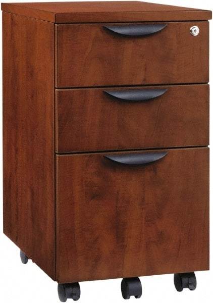 ALERA - 15.88" Wide x 28.38" High x 20-1/2" Deep, 3 Drawer Pedestal - Woodgrain Laminate, Medium Cherry - Makers Industrial Supply