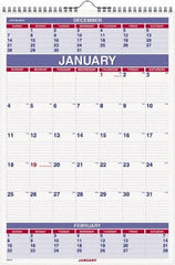 AT-A-GLANCE - 12 Sheet, 8-3/4 x 10", Wall Calendar - White - Makers Industrial Supply