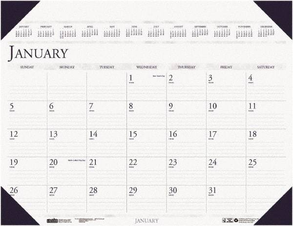 House of Doolittle - 12 Sheet, 3-3/4 x 6", Desk Pad Calendar - Blue - Makers Industrial Supply