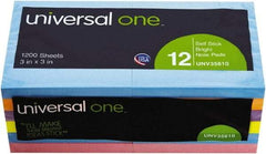 Universal One - 100 Sheet, 4-1/8 x 6-3/4", Plain Self-Stick Notes - Assorted Colors - Makers Industrial Supply