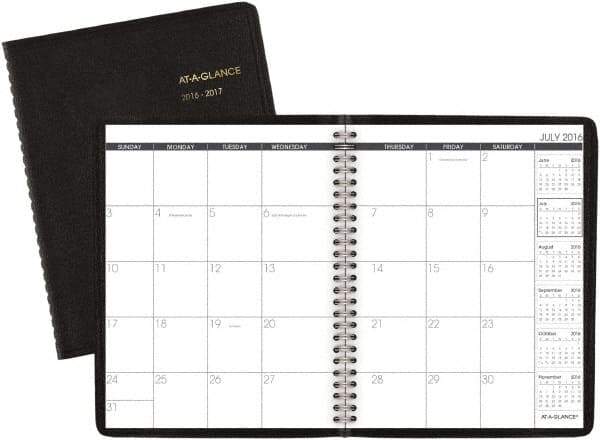 AT-A-GLANCE - 24 Sheet, 8-1/2 x 11", Monthly Planner - Black - Makers Industrial Supply