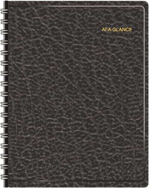 AT-A-GLANCE - 365 Sheet, 8-1/2 x 11", Appointment Book - Black - Makers Industrial Supply