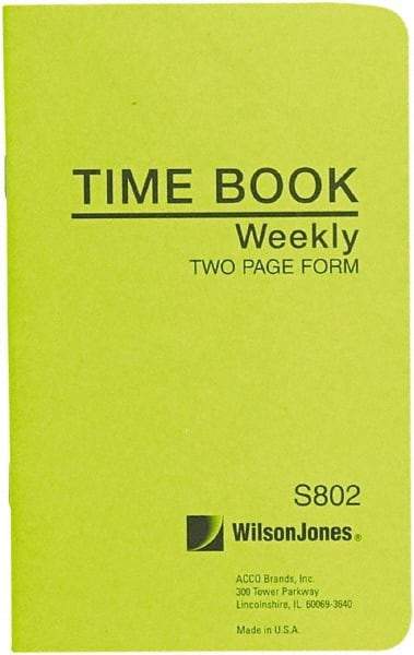 Wilson Jones - 36 Sheet, 4-1/8 x 6-3/4", Foreman\x92s Time Book - White - Makers Industrial Supply