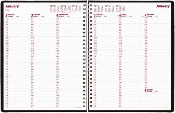 Brownline - 26 Sheet, 3-1/4 x 6-1/4", Weekly Planner - Black - Makers Industrial Supply