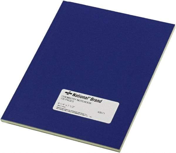 National Brand - 60 Sheet, 12-1/4 x 26", Narrow Chemistry Notebook - Blue - Makers Industrial Supply