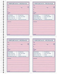 TOPS - 400 Sheet, 8-1/2 x 11-3/4", Telephone Message Book - Pink - Makers Industrial Supply