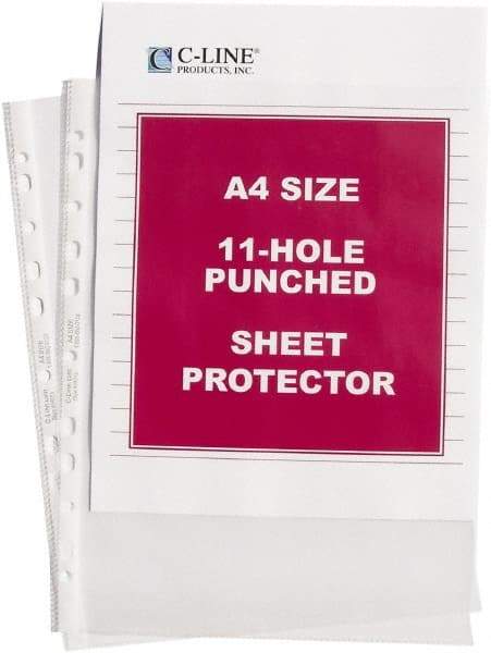 C-LINE - 50 Piece Clear Sheet Protectors-Ring Binder - 11-3/4" High x 8-1/4" Wide - Makers Industrial Supply