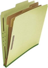 UNIVERSAL - 8-1/2 x 11", Letter Size, Green, Classification Folders with Top Tab Fastener - 25 Point Stock, Right of Center Tab Cut Location - Makers Industrial Supply