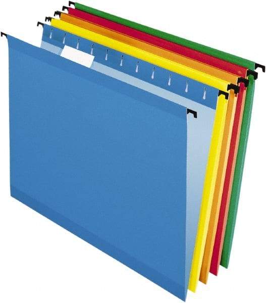 Pendaflex - 8-1/2 x 11", Letter Size, Assorted Colors, Hanging File Folder - 11 Point Stock, 1/5 Tab Cut Location - Makers Industrial Supply