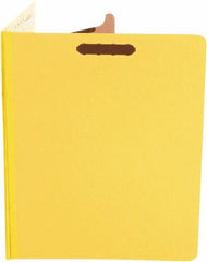 UNIVERSAL - 8-1/2 x 11", Letter Size, Yellow, Classification Folders with Top Tab Fastener - 25 Point Stock, Right of Center Tab Cut Location - Makers Industrial Supply