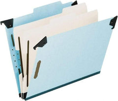 Pendaflex - 9-1/2 x 14-1/2", Legal, Blue, Hanging File Folder - 25 Point Stock, Right of Center Tab Cut Location - Makers Industrial Supply