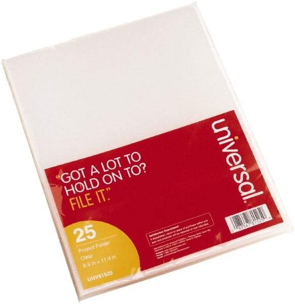 UNIVERSAL - 8-1/2 x 11", Letter Size, Clear, Project Folder - Makers Industrial Supply