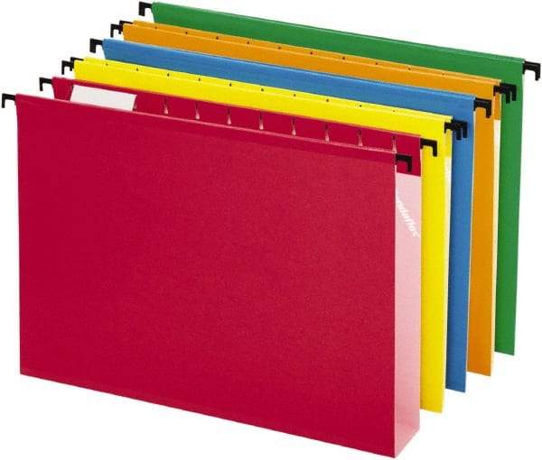 Pendaflex - 8-1/2 x 11", Letter Size, Assorted Colors, Hanging File Folder - 11 Point Stock, 1/5 Tab Cut Location - Makers Industrial Supply