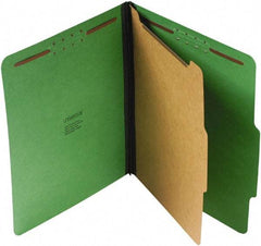 UNIVERSAL - 8-1/2 x 11", Letter Size, Emerald Green, Classification Folders with Top Tab Fastener - 25 Point Stock, Right of Center Tab Cut Location - Makers Industrial Supply