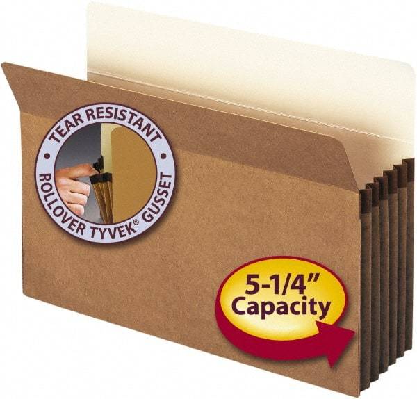 SMEAD - 9-1/2 x 14-1/2", Legal, Brown, 5-1/4" Expanding Wallet - 11 Point Stock, Straight Tab Cut Location - Makers Industrial Supply