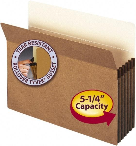 SMEAD - 8-1/2 x 11", Letter Size, Brown, 5-1/4" Expanding Wallet - 11 Point Stock, Straight Tab Cut Location - Makers Industrial Supply