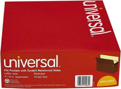 UNIVERSAL - 8-1/2 x 11", Letter Size, Redrope, 5-1/4" Expanding Wallet - Straight Tab Cut Location - Makers Industrial Supply