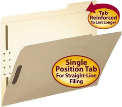 SMEAD - 8-1/2 x 11", Letter Size, Manila, File Folders with Top Tab - 11 Point Stock, 1/3 Tab Cut Location - Makers Industrial Supply