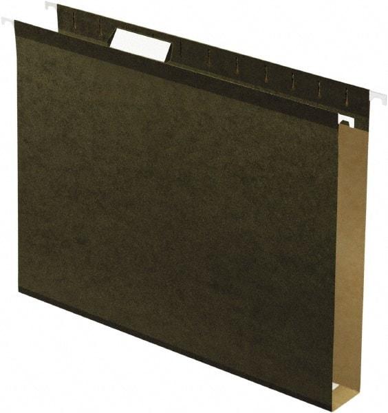 Pendaflex - 8-1/2 x 11", Letter Size, Standard Green, Hanging File Folder - 11 Point Stock, 1/5 Tab Cut Location - Makers Industrial Supply